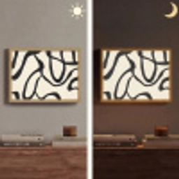 Abstract - Lijnen - Modern - Beige Light Box met batterij (Wandlamp) middel -sfeer3