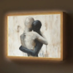 Abstract - Liefde - Zwart wit - Modern Light Box met batterij (Wandlamp) middel -z3d_website
