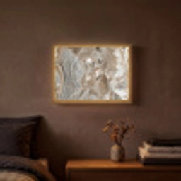 Abstract - Marmer - Wit - Bruin - Marmerlook Light Box met batterij (Wandlamp) middel -sfeer4