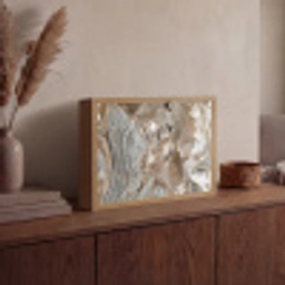 Abstract - Marmer - Wit - Bruin - Marmerlook Light Box met batterij (Wandlamp) middel -sfeer2