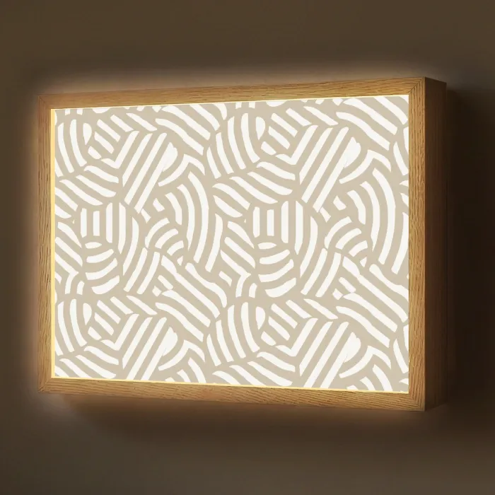 Abstract - Modern - Beige Light Box met batterij (Wandlamp) middel 907 -z3d_website