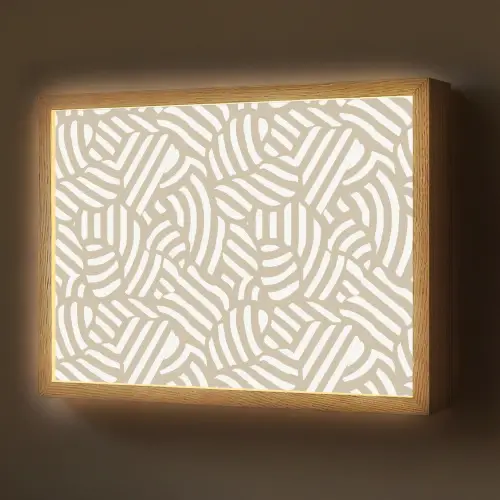 Abstract - Modern - Beige Light Box met batterij (Wandlamp) middel 907 -z3d_website
