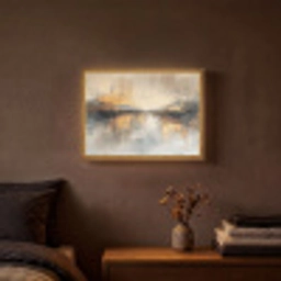Abstract - Modern - Beige - Aesthetic - Goud Light Box met batterij (Wandlamp) middel -sfeer4