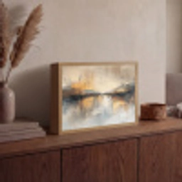 Abstract - Modern - Beige - Aesthetic - Goud Light Box met batterij (Wandlamp) middel -sfeer2