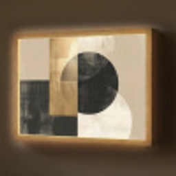 Abstract - Modern - Zwart - Goud Light Box met batterij (Wandlamp) middel -z3d_website