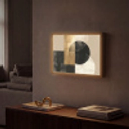 Abstract - Modern - Zwart - Goud Light Box met batterij (Wandlamp) middel -sfeer1