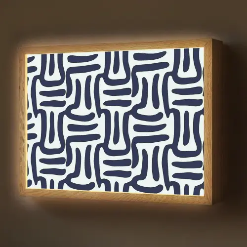 Abstract - Modern - Blauw Light Box met batterij (Wandlamp) middel 907 -z3d_website
