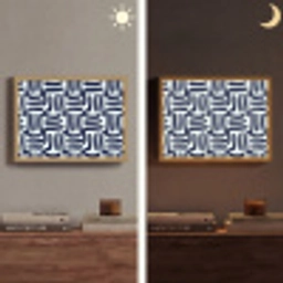 Abstract - Modern - Blauw Light Box met batterij (Wandlamp) middel 907 -sfeer3