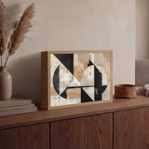 Abstract - Modern - Geometrisch - Pastel Light Box met batterij (Wandlamp) middel -sfeer2