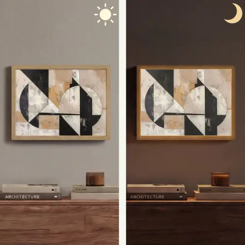 Abstract - Modern - Geometrisch - Pastel Light Box met batterij (Wandlamp) middel -sfeer3