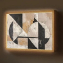 Abstract - Modern - Geometrisch - Pastel Light Box met batterij (Wandlamp) middel -z3d_website