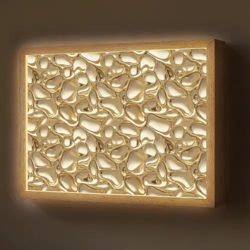 Abstract - Modern - Goud Light Box met batterij (Wandlamp) middel 907 -z3d_website