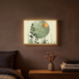 Abstract - Natuur - Kunst - Zon - Modern Light Box met batterij (Wandlamp) middel -sfeer4