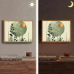 Abstract - Natuur - Kunst - Zon - Modern Light Box met batterij (Wandlamp) middel -sfeer3