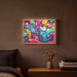 Abstract - Neon - Design - Kleurrijk - Graffiti Light Box met batterij (Wandlamp) middel -sfeer4