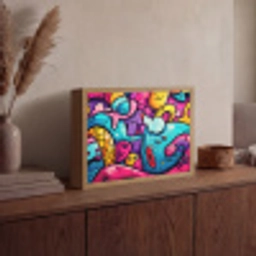Abstract - Neon - Design - Kleurrijk - Graffiti Light Box met batterij (Wandlamp) middel -sfeer2