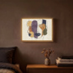 Abstract - Overlappende gezichten - Paars - Donkergroen Light Box met batterij (Wandlamp) middel -sfeer4