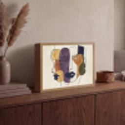 Abstract - Overlappende gezichten - Paars - Donkergroen Light Box met batterij (Wandlamp) middel -sfeer2