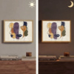 Abstract - Overlappende gezichten - Paars - Donkergroen Light Box met batterij (Wandlamp) middel -sfeer3