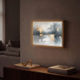 Abstract - Verf - Kunst - Goud Light Box met batterij (Wandlamp) middel -sfeer1