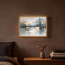 Abstract - Verf - Kunst - Goud Light Box met batterij (Wandlamp) middel -sfeer4