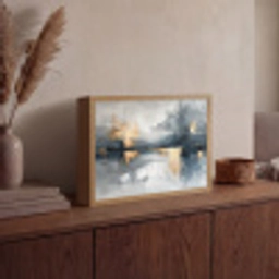Abstract - Verf - Kunst - Goud Light Box met batterij (Wandlamp) middel -sfeer2