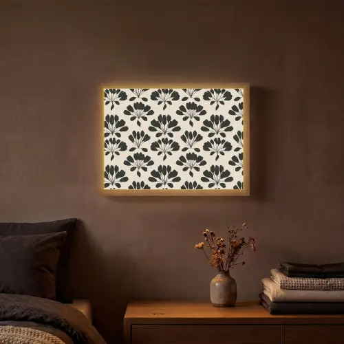Abstract - Patroon - Zwart Light Box met batterij (Wandlamp) middel 907 -sfeer4