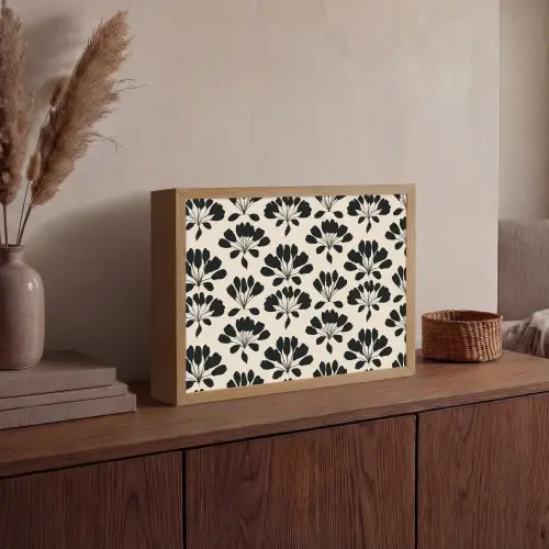 Abstract - Patroon - Zwart Light Box met batterij (Wandlamp) middel 907 -sfeer2