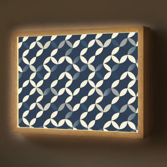 Abstract - Patroon - Blauw Light Box met batterij (Wandlamp) middel 907 -z3d_website