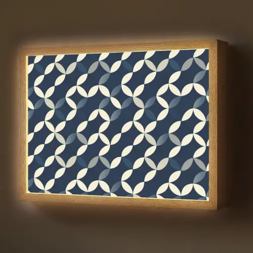 Abstract - Patroon - Blauw Light Box met batterij (Wandlamp) middel 907 -z3d_website
