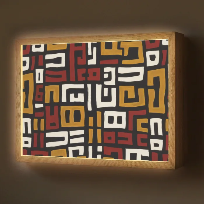 Abstract - Patroon - Rood Light Box met batterij (Wandlamp) middel -z3d_website