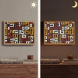 Abstract - Patroon - Rood Light Box met batterij (Wandlamp) middel -sfeer3