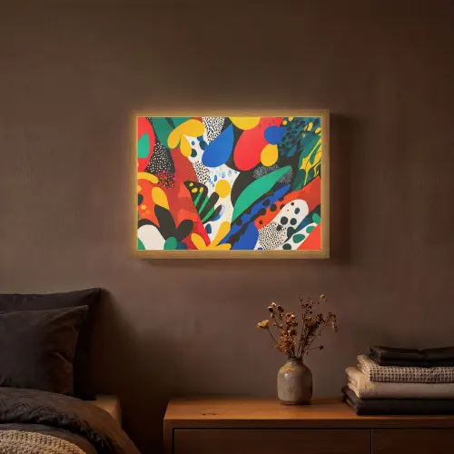 Abstract - Planten - Vormen - Kleurrijk Light Box met batterij (Wandlamp) middel -sfeer4
