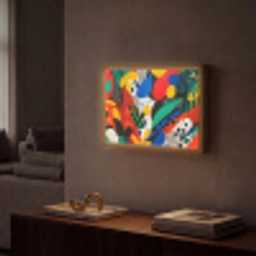 Abstract - Planten - Vormen - Kleurrijk Light Box met batterij (Wandlamp) middel -sfeer1