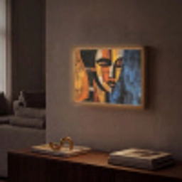 Abstract - Portret - Kleurvakken Light Box met batterij (Wandlamp) middel -sfeer1