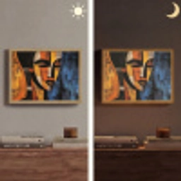Abstract - Portret - Kleurvakken Light Box met batterij (Wandlamp) middel -sfeer3