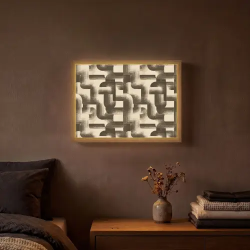 Abstract - Retro - Zwart Light Box met batterij (Wandlamp) middel 907 -sfeer4