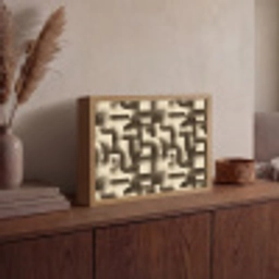 Abstract - Retro - Zwart Light Box met batterij (Wandlamp) middel 907 -sfeer2