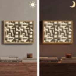 Abstract - Retro - Zwart Light Box met batterij (Wandlamp) middel 907 -sfeer3