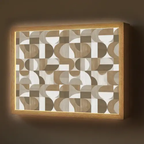 Abstract - Retro - Bruin Light Box met batterij (Wandlamp) middel 907 -z3d_website