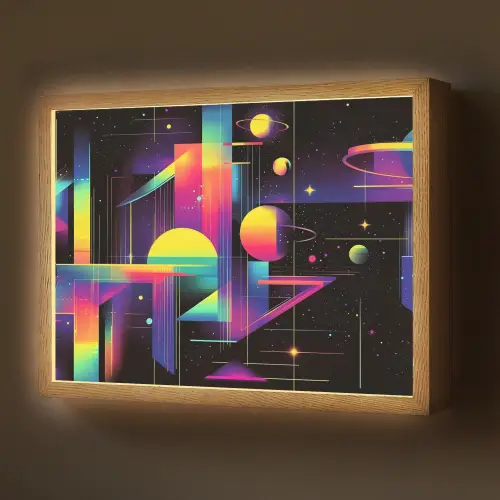 Abstract - Vormen - Kleurrijk - Lijnen Light Box met batterij (Wandlamp) middel -z3d_website