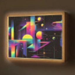 Abstract - Vormen - Kleurrijk - Lijnen Light Box met batterij (Wandlamp) middel -z3d_website