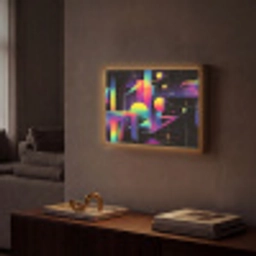 Abstract - Vormen - Kleurrijk - Lijnen Light Box met batterij (Wandlamp) middel -sfeer1