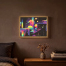 Abstract - Vormen - Kleurrijk - Lijnen Light Box met batterij (Wandlamp) middel -sfeer4