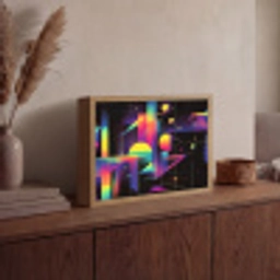 Abstract - Vormen - Kleurrijk - Lijnen Light Box met batterij (Wandlamp) middel -sfeer2
