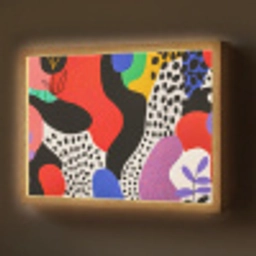 Abstract - Vormen - Kleuren - Stippen Light Box met batterij (Wandlamp) middel -z3d_website