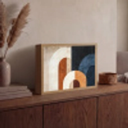 Abstract - Vormen - Donkerblauw Light Box met batterij (Wandlamp) middel -sfeer2