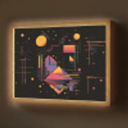 Abstract - Vormen - Lijnen - Kleurrijk Light Box met batterij (Wandlamp) middel -z3d_website