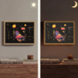 Abstract - Vormen - Lijnen - Kleurrijk Light Box met batterij (Wandlamp) middel -sfeer3