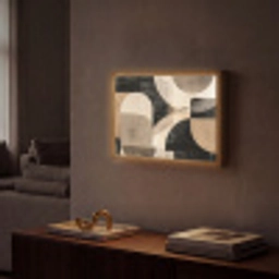 Abstract - Vormen - Modern - Beige Light Box met batterij (Wandlamp) middel -sfeer1